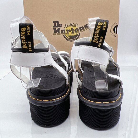 Dr. Martens Blaire Quad Women’s Platform Flats Sandals White Hydro Leather US 11 - Picture 6 of 12